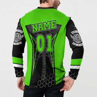 Personalized Skeleton Racing Button Sweatshirt Cool Bone Motorcycle Motocross Off-Road Riders Racewear - Wonder Print Shop