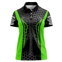 Personalized Skeleton Racing Women Polo Shirt Cool Bone Motorcycle Motocross Off-Road Riders Racewear - Wonder Print Shop