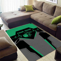 Personalized Bowling Heartbeat Team Area Rug For Bowlers Green and Gray - Wonder Print Shop
