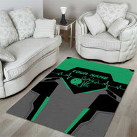 Personalized Bowling Heartbeat Team Area Rug For Bowlers Green and Gray - Wonder Print Shop