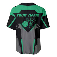 Personalized Bowling Heartbeat Team Baseball Jersey For Bowlers Green and Gray - Wonder Print Shop