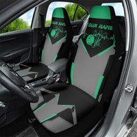 Personalized Bowling Heartbeat Team Car Seat Cover For Bowlers Green and Gray - Wonder Print Shop