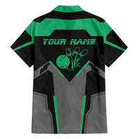 Personalized Bowling Heartbeat Team Hawaiian Shirt For Bowlers Green and Gray - Wonder Print Shop