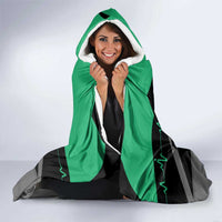 Personalized Bowling Heartbeat Team Hooded Blanket For Bowlers Green and Gray - Wonder Print Shop