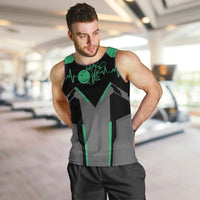 Personalized Bowling Heartbeat Team Men Tank Top For Bowlers Green and Gray - Wonder Print Shop