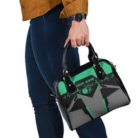 Personalized Bowling Heartbeat Team Shoulder Handbag For Bowlers Green and Gray - Wonder Print Shop