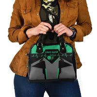 Personalized Bowling Heartbeat Team Shoulder Handbag For Bowlers Green and Gray - Wonder Print Shop