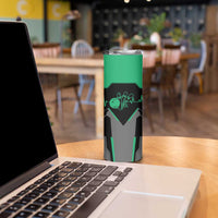 Personalized Bowling Heartbeat Team Skinny Tumbler For Bowlers Green and Gray - Wonder Print Shop