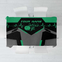 Personalized Bowling Heartbeat Team Tablecloth For Bowlers Green and Gray - Wonder Print Shop