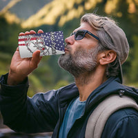 American Flag Bass Fishing 4 in 1 Can Cooler Tumbler Fishing Rod and Patriotic Red White and Blue Theme - Wonder Print Shop