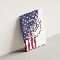 American Flag Bass Fishing Canvas Wall Art Fishing Rod and Patriotic Red White and Blue Theme - Wonder Print Shop