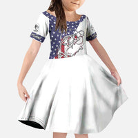 American Flag Bass Fishing Family Matching Off Shoulder Maxi Dress and Hawaiian Shirt Fishing Rod and Patriotic Red White and Blue Theme - Wonder Print Shop