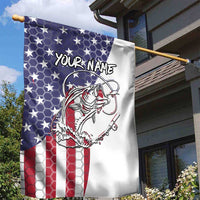 American Flag Bass Fishing Garden Flag Fishing Rod and Patriotic Red White and Blue Theme - Wonder Print Shop