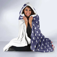 American Flag Bass Fishing Hooded Blanket Fishing Rod and Patriotic Red White and Blue Theme - Wonder Print Shop