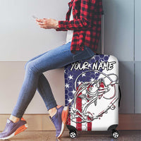 American Flag Bass Fishing Luggage Cover Fishing Rod and Patriotic Red White and Blue Theme - Wonder Print Shop