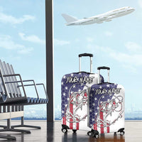 American Flag Bass Fishing Luggage Cover Fishing Rod and Patriotic Red White and Blue Theme - Wonder Print Shop