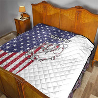American Flag Bass Fishing Quilt Fishing Rod and Patriotic Red White and Blue Theme - Wonder Print Shop