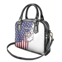 American Flag Bass Fishing Shoulder Handbag Fishing Rod and Patriotic Red White and Blue Theme - Wonder Print Shop