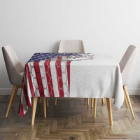 American Flag Bass Fishing Tablecloth Fishing Rod and Patriotic Red White and Blue Theme - Wonder Print Shop
