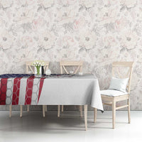 American Flag Bass Fishing Tablecloth Fishing Rod and Patriotic Red White and Blue Theme - Wonder Print Shop