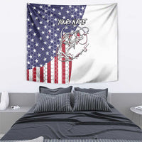 American Flag Bass Fishing Tapestry Fishing Rod and Patriotic Red White and Blue Theme - Wonder Print Shop