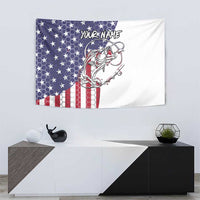 American Flag Bass Fishing Tapestry Fishing Rod and Patriotic Red White and Blue Theme - Wonder Print Shop