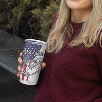 American Flag Bass Fishing Tumbler Cup Fishing Rod and Patriotic Red White and Blue Theme - Wonder Print Shop