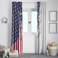 American Flag Bass Fishing Window Curtain Fishing Rod and Patriotic Red White and Blue Theme - Wonder Print Shop
