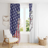 American Flag Bass Fishing Window Curtain Fishing Rod and Patriotic Red White and Blue Theme - Wonder Print Shop