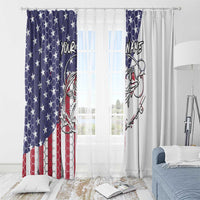 American Flag Bass Fishing Window Curtain Fishing Rod and Patriotic Red White and Blue Theme - Wonder Print Shop