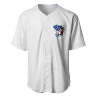 American Flag Tuna Fish Baseball Jersey Custom Splashing Water on White and Black Contrast - Wonder Print Shop
