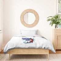 American Flag Tuna Fish Bedding Set Custom Splashing Water on White and Black Contrast - Wonder Print Shop