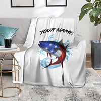 American Flag Tuna Fish Blanket Custom Splashing Water on White and Black Contrast - Wonder Print Shop