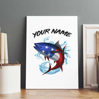 American Flag Tuna Fish Canvas Wall Art Custom Splashing Water on White and Black Contrast - Wonder Print Shop