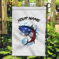 American Flag Tuna Fish Garden Flag Custom Splashing Water on White and Black Contrast - Wonder Print Shop