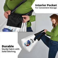 American Flag Tuna Fish Grocery Bag Custom Splashing Water on White and Black Contrast - Wonder Print Shop