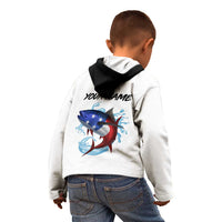 American Flag Tuna Fish Kid Hoodie Custom Splashing Water on White and Black Contrast - Wonder Print Shop