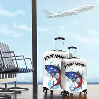 American Flag Tuna Fish Luggage Cover Custom Splashing Water on White and Black Contrast - Wonder Print Shop