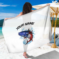 American Flag Tuna Fish Sarong Custom Splashing Water on White and Black Contrast - Wonder Print Shop