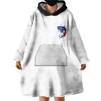 American Flag Tuna Fish Wearable Blanket Hoodie Custom Splashing Water on White and Black Contrast - Wonder Print Shop