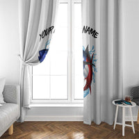 American Flag Tuna Fish Window Curtain Custom Splashing Water on White and Black Contrast - Wonder Print Shop