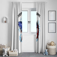 American Flag Tuna Fish Window Curtain Custom Splashing Water on White and Black Contrast - Wonder Print Shop