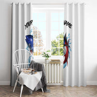 American Flag Tuna Fish Window Curtain Custom Splashing Water on White and Black Contrast - Wonder Print Shop