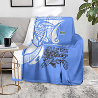 North Caribbean Coast Nicaragua Blanket with Tribal Turtle Design and Floral Coast Pride - Wonder Print Shop