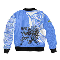 North Caribbean Coast Nicaragua Bomber Jacket with Tribal Turtle Design and Floral Coast Pride - Wonder Print Shop
