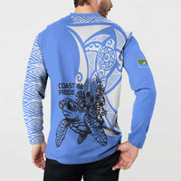 North Caribbean Coast Nicaragua Button Sweatshirt with Tribal Turtle Design and Floral Coast Pride - Wonder Print Shop