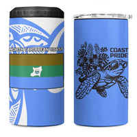 North Caribbean Coast Nicaragua 4 in 1 Can Cooler Tumbler with Tribal Turtle Design and Floral Coast Pride - Wonder Print Shop