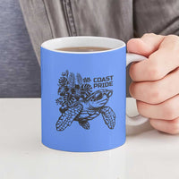 North Caribbean Coast Nicaragua Ceramic Mug with Tribal Turtle Design and Floral Coast Pride - Wonder Print Shop