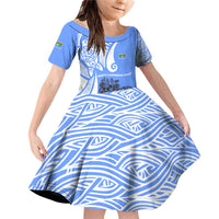 North Caribbean Coast Nicaragua Family Matching Off Shoulder Short Dress and Hawaiian Shirt with Tribal Turtle Design and Floral Coast Pride - Wonder Print Shop