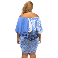 North Caribbean Coast Nicaragua Family Matching Off Shoulder Short Dress and Hawaiian Shirt with Tribal Turtle Design and Floral Coast Pride - Wonder Print Shop